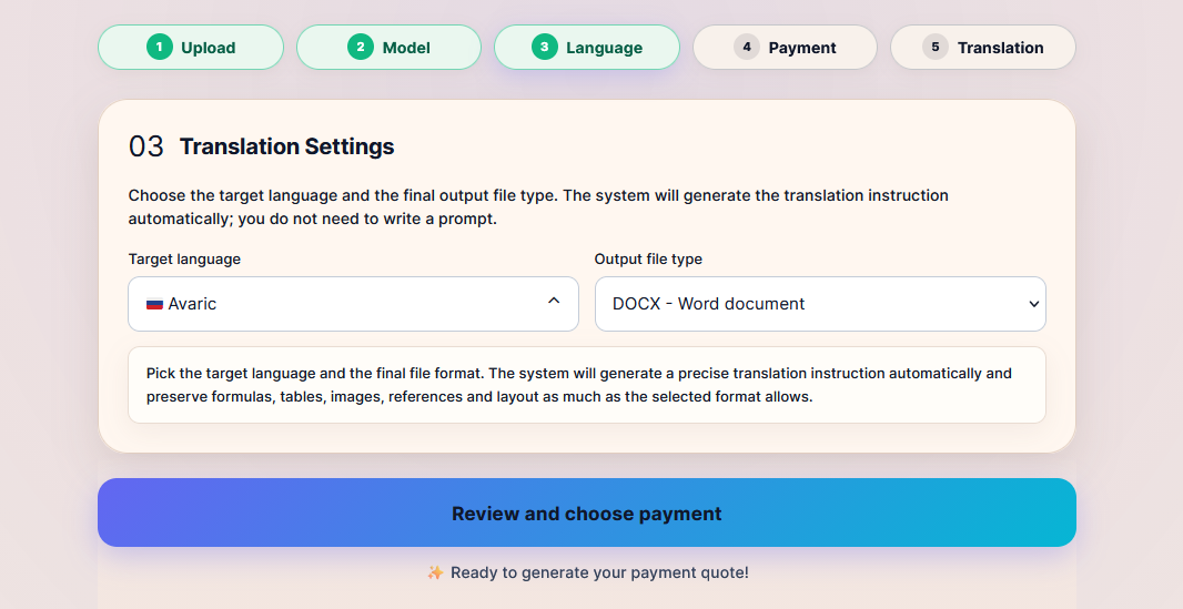 Payment methods page preview